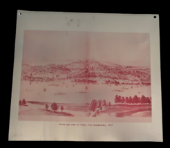 Vtg Metal Printing Plate View of Albany From Rensselaer NY 1857 &amp; of City Homes - £39.32 GBP