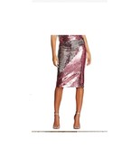 Eva Mendes NY&amp;Co Sequin Pencil Skirt S Pink Rose Gold Black Face Art Par... - $40.00