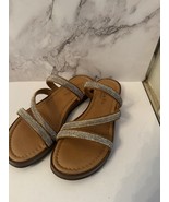 Mariella Sandals Women’s 6.5  Gold Slip On Strapping Slides Made In Italy - $376.33 MXN
