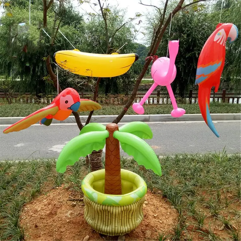 B2EB Inflatable Coconut Tree Ice Bucket Bird Shark Inflatable Toy Beach Swimming - £16.75 GBP