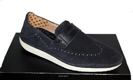 Ugg Men&#39;s Blue White Sole Slip-on Soft Suede Loafers Shoes Size 12 - £111.79 GBP