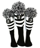 2 SETS: New 1 3 5 Set Vintage Pom Pom Head Covers Knit Sock Golf Club He... - $79.59 CAD