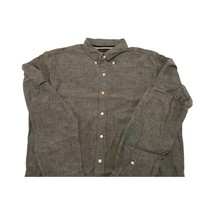 NWOT Tommy Hilfiger Men&#39;s Shirt XL Grey Long Sleeve Button-Up Cotton  - £36.95 GBP
