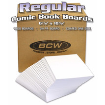 1 case of 1000 (Bulk) BCW 6 7/8&quot; x 10 1/2&quot; Regular Comic White Backing B... - £116.35 GBP