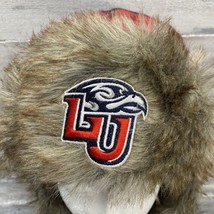 Liberty University LU Flames Buffalo Plaid Trapper Hat Red Faux Fur Trim... - $15.84