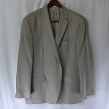 NEW Chaps 48L Beige Woven 2 Button Blazer Suit Jacket Sport Coat - £39.22 GBP