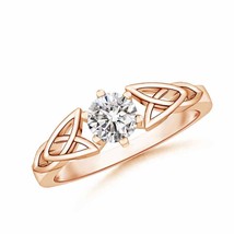 ANGARA Round Natural Diamond Celtic Knot Ring in 14K Gold (IJI1I2, 0.47 Ctw) - £728.10 GBP