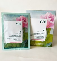 Yuni Rose Cucumber Shower Sheets Large 12 X 10 Natural Biodegradable Body Wipes - £17.49 GBP