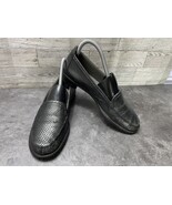 Stuart Weitzman Loafers Women 6.5M Shoes Pewter Black Gray Leather Snake... - $505.84 MXN