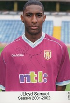 JLloyd Samuel West Ham FC Rare 2001 2002 Season Hand Signed Photo - £6.25 GBP