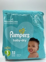 Pampers Baby Dry Diapers #3 16-28 Lb 32 Diapers BUY MORE SAVE &amp; COMBINE ... - £5.57 GBP