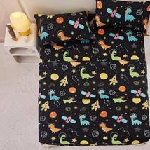 Yibeizi Dinosaur Space Twin Sheets Set For Boys, Kids Cute Planet Printed - $747.92 MXN
