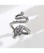 Vintage 925 Sterling Silver Retro Snake Dragon Adjustable Ring (Size 6-8) - $99.99