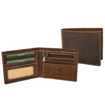 DR402 Men’s Vintage Real Leather Wallet Slim Case Oil Tan - £22.32 GBP