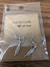 Feather Designer Fashionable Earrings Hook Stainless Steel - $10.00