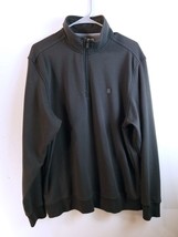 IZOD Sweatshirt Mens Size Medium Black Knit Long Sleeve Casual Logo 1/4 Zipper - £13.26 GBP