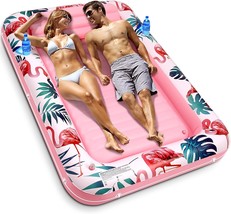 Premium Large Inflatable Tanning Pool Lounger Lake Flamingo Float Floaties For - $42.98