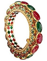 Rajasthani Gold plated high quality kundan bangles jewelry set Single Piece17 - £28.38 GBP