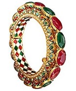 Rajasthani Gold plated high quality kundan bangles jewelry set Single Pi... - £28.37 GBP