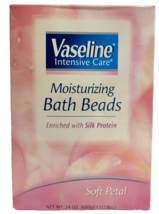 Vaseline Intensive Care Moisturizing Bath Beads w Silk Protein Soft Petal  24 oz - £22.13 GBP