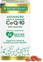 Nature&#39;s Bounty Advanced Triple Absorb Co Q-10, Heart Health, Rapid Release Soft - £23.17 GBP