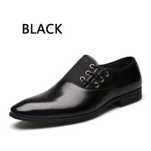 BIMUDUIYU Big Size 6.5-12 New Fashion Men Wedding Dress Shoes Black Shoes Round  - £58.47 GBP