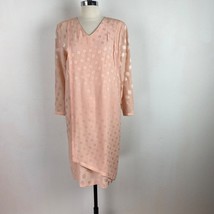 Vintage 80s Joanie Char San Francisco Peach Pink Silk Shift Dress Size 8 Petite - $27.72