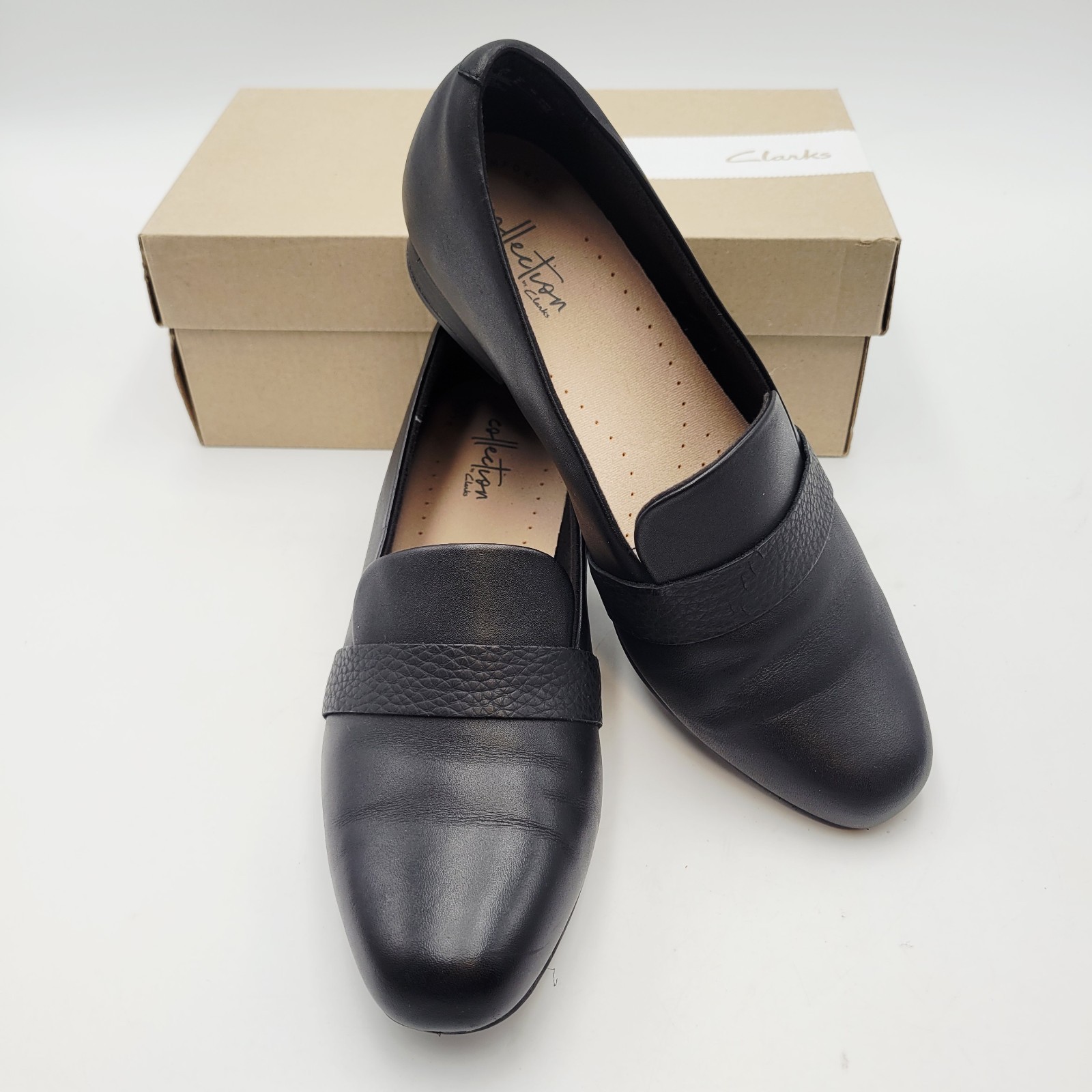 Clarks Juliet Ariel Pumps Womens Size 8 M Black Leather Loafers Slip On Shoes Item image 11
