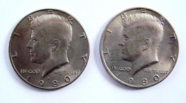 Kennedy Coins Pair Two Coin 1980 P and D - £13.60 GBP
