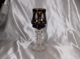 Purple Cut to Clear Stemware with Flowers # 23123 - $31.63