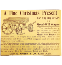 Good Will Soap Christmas Wagon 1897 Advertisement Victorian Cleaner ADBN... - £15.66 GBP