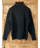 Vtg Ralph Lauren Polo Turtleneck Black Wool XL Green Blue Red Striped Ne... - €117,69 EUR