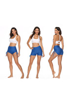 Blue Butt Lifting High Waist Yoga Shorts - $10.89