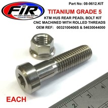 TITANIUM Rear Brake Pedal Lever Bolt &amp; Nut M10x1.50mm KTM EXC125 2011-2016 - £21.57 GBP