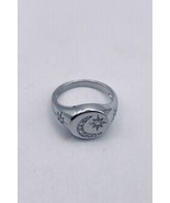 Vintage Muslim Moon and Crescent 925 Sterling Silver Deco Cocktail Ring ... - £49.34 GBP