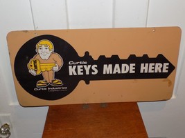 Vintage Curtis Keys Made Here Double Sided Metal Sign - $2,952.57 MXN