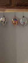3 Vintage Antique Mercury Glass Christmas Ornaments reflector Indent Poland - $464.39 MXN