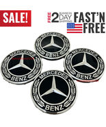 Set of 4 Fit For Mercedes-Benz Wheel Center Caps Emblem Rim Hub Cover BLACK - $15.90