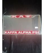 Kappa Alpha Psi Fraternity Metal License Plate Frame Red Frame - £19.51 GBP