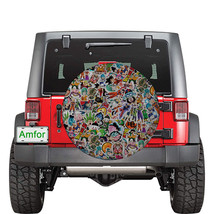 Naruto Anime Sticker bomb Universal Spare Tire Cover Size 32 inch For Jeep SUV  - £34.75 GBP