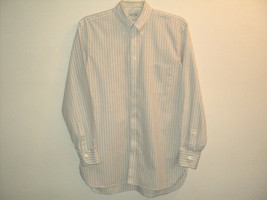 Thomas Pink Shirt Men&#39;s Size L Stripes Long Sleeves, Blue, White, Brown Large - £26.41 GBP