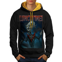 Wellcoda Lunch Zombie Dead Mens Contrast Hoodie, Scary Casual Jumper - £31.63 GBP