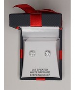 Sterling Silver Lab Created White Sapphire Earrings Elegant and Timeless - $87.71 CAD