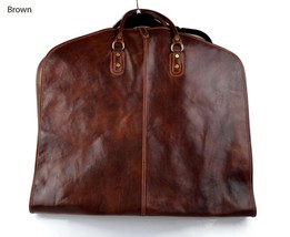 Leather garment bag travel garment bag carry-on garment bag with handles suit ga - £193.58 GBP