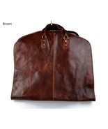 Leather garment bag travel garment bag carry-on garment bag with handles... - £195.59 GBP