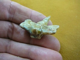 Y-DRAG-14) tan red DRAGONFLY fly figurine BUG carving SOAPSTONE PERU dra... - $8.59