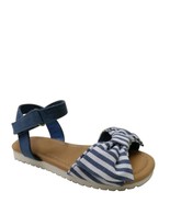 Wonder Nation Girls Denim Blue Stripe Sandals With Ankle Strap Size 9 Bo... - $267.48 MXN