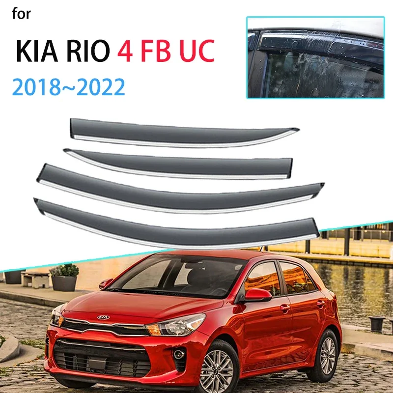 Windows Visors for KIA RIO 4 FB UC Sedan 2018 2019 2020 2021 2022 Deflector - £97.96 GBP