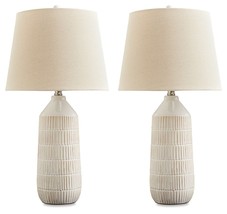 Willport - Off White - Ceramic Table Lamp (Set of 2) - $94.00