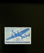 1941 30c Twin-Motored Transport Plane, Air Mail, Blue Scott C30 Mint F/V... - $1.98